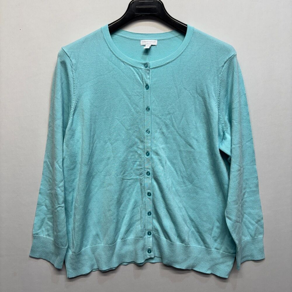 NWT Charter Club Women Cardigan Sweater Size 3X Rayon Blend D072 -21